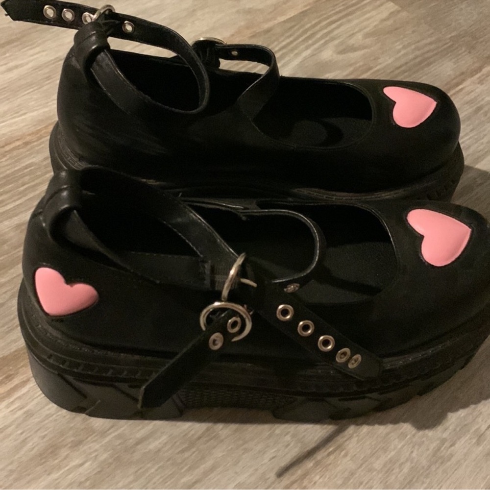 ASOS KOl A Warriors Heart chunky mary janes in black UK 5/38 preowned - Picture 9 of 16